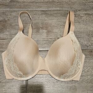 Wacoal Opulence Contour Bra Women’s 32DDD‎ Beige Lace Trim Underwire Intimates